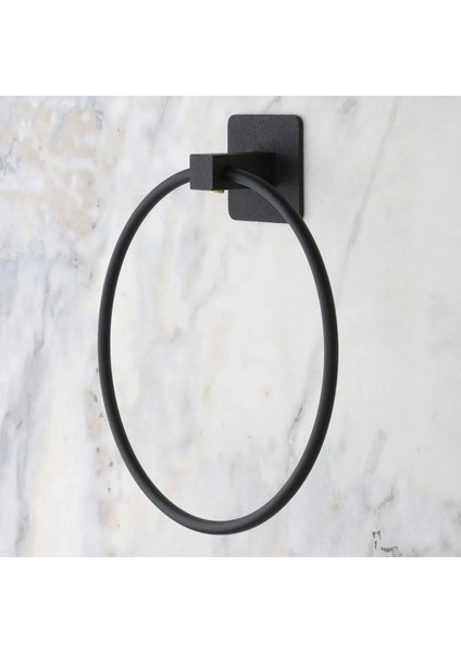 Buffer® Kendiliğinden Yapışkanlı Siyah Paslanmaz Metal Yuvarlak Havluluk fiyatları