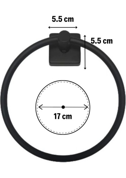 Buffer® Kendiliğinden Yapışkanlı Siyah Paslanmaz Metal Yuvarlak Havluluk indirimleri