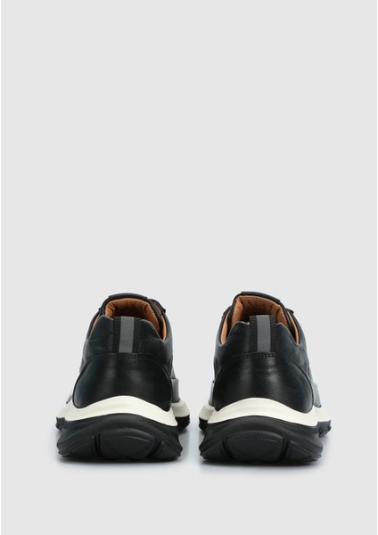 Siyah Deri Erkek Sneaker