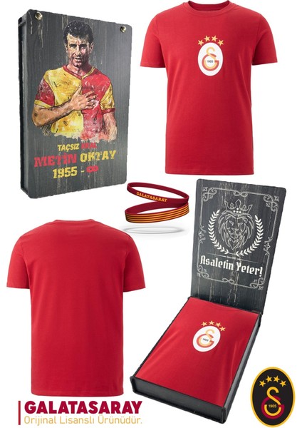 Orijinal Lisanslı Arma T-Shirt + Bileklik Set Hediyelik Ahşap Kutulu