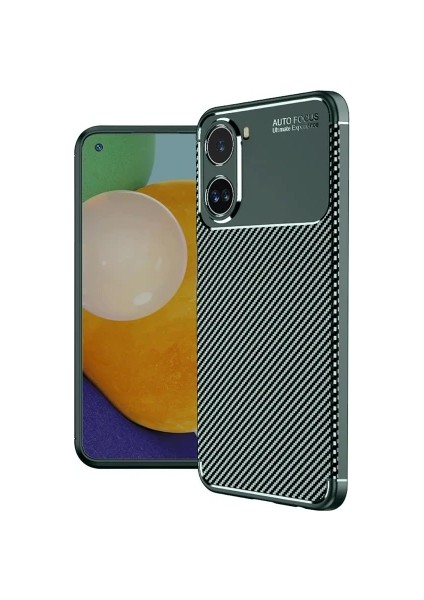 Poco X7 Pro Uyumlu Kılıf Karbon Görünümlü Kamera Koruyculu Mat Kaymaz Slikon Kapak