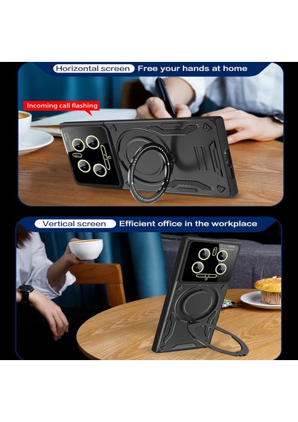 Xiaomi Mi 14 Ultra Için Kılıf Kamera Lens Koruyuculu Magsafe Destekli 360 Dönen Halka Standlı Kapak modelleri