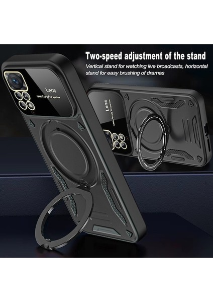 Redmi Note 12 Pro 4g Kılıf Kamera Lens Koruyuculu Magsafe Destekli 360 Dönen Halka Standlı Kapak modelleri