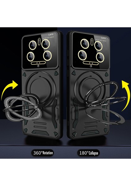 Xiaomi Mi 14 Ultra Için Kılıf Kamera Lens Koruyuculu Magsafe Destekli 360 Dönen Halka Standlı Kapak fiyatları