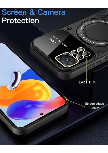 Redmi Note 12 Pro 4g Kılıf Kamera Lens Koruyuculu Magsafe Destekli 360 Dönen Halka Standlı Kapak fırsatları