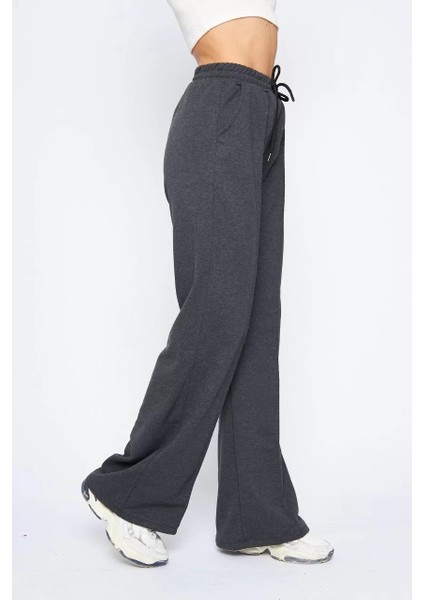 Iki Iplik Bol Paça Eşofman Pantalon - Antrasit modelleri