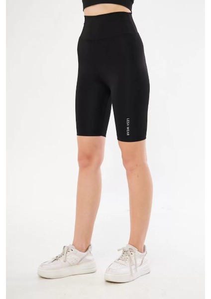 Biker Sporcu Şort - Siyah