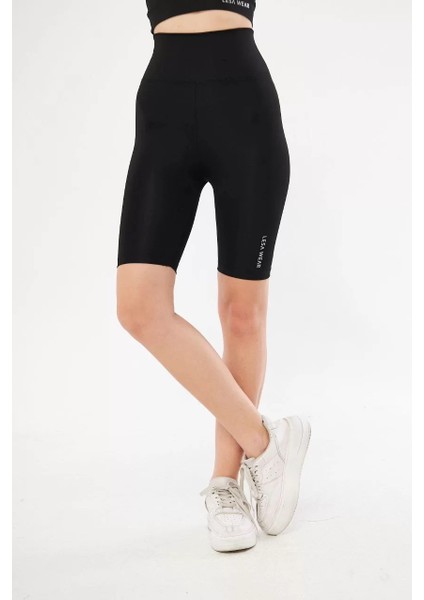 Biker Sporcu Şort - Siyah