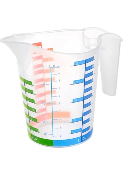 Buffer® 500 ml Renkli Dereceli Sert Plastik Mutfak Ölçü Kabı