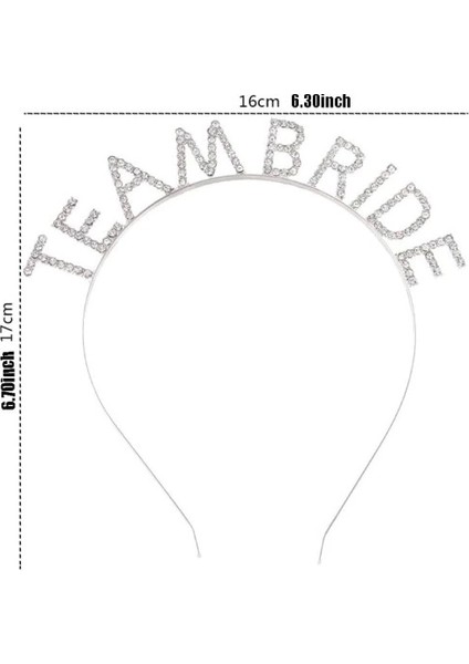 Gümüş Kaplama Kristal Taşlı Team Bride Taç