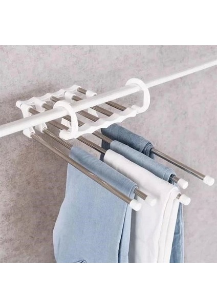 ® Hareketli Dolap Içi Pantolon Kravat Şal Askı Sistemi Düzenleyici Katmanlı Askılık Organizer