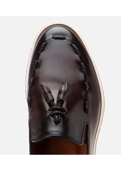 Masters 02AYH305220A480 ERKEK Deri Kahverengi Püskül Detaylı Loafer fırsatları