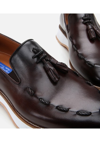Masters 02AYH305220A480 ERKEK Deri Kahverengi Püskül Detaylı Loafer indirimleri
