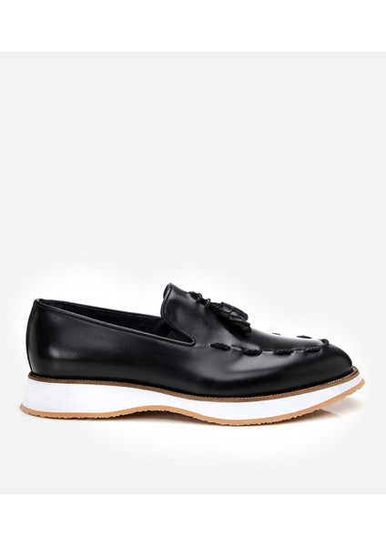 Masters 02AYH305220A100 ERKEK Deri Siyah Püskül Detaylı Loafer