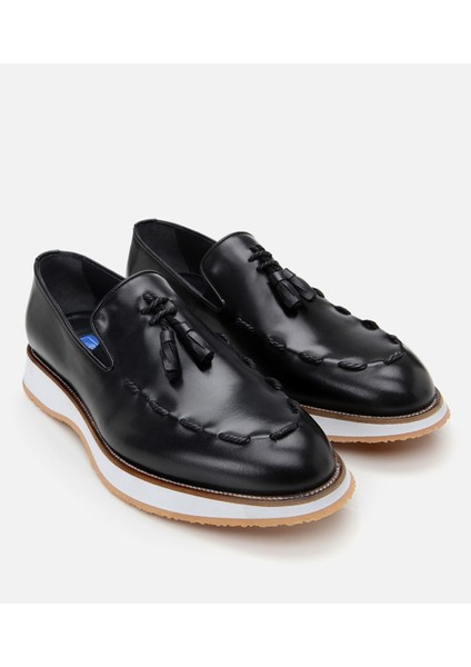 Masters 02AYH305220A100 ERKEK Deri Siyah Püskül Detaylı Loafer