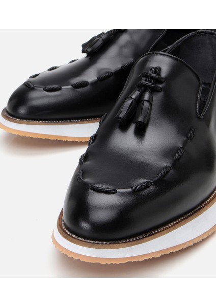 Masters 02AYH305220A100 ERKEK Deri Siyah Püskül Detaylı Loafer