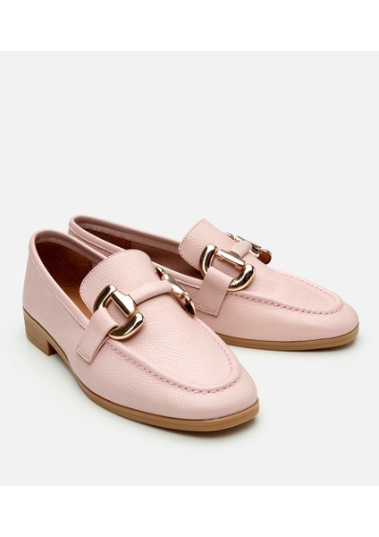 01AYH303940A715 KADIN Deri Pembe Tokalı Loafer