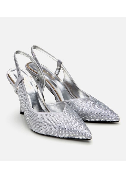 01AYH307490A210 KADIN Lame Taşlı Arkası Açık Stiletto
