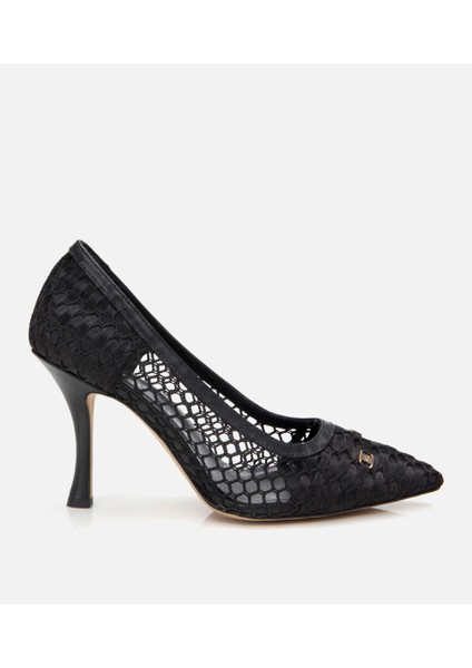 01AYH308770A100 KADIN Siyah Fileli Stiletto