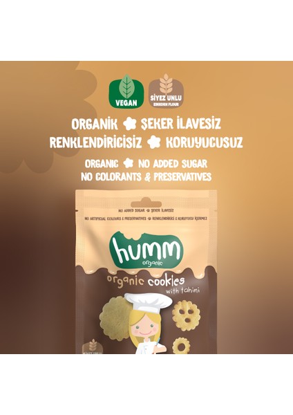 Humm Organıc Cheflıne Tahinli Pekmezli Vegan Kurabiye 55G x 3 Adet fiyatları