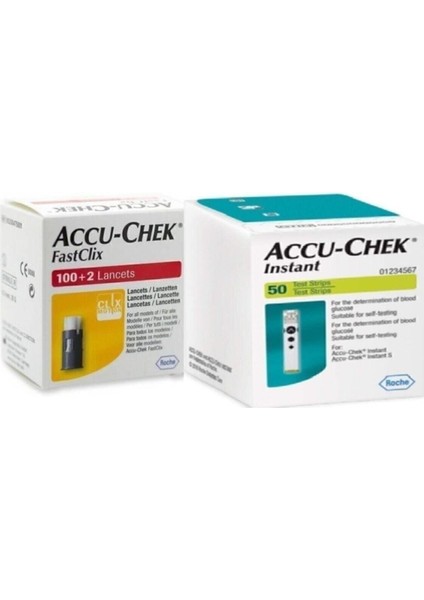 Accu-Chek Fastclix 100+2'LI + Accu-Chek Instant 50 Adet Strip
