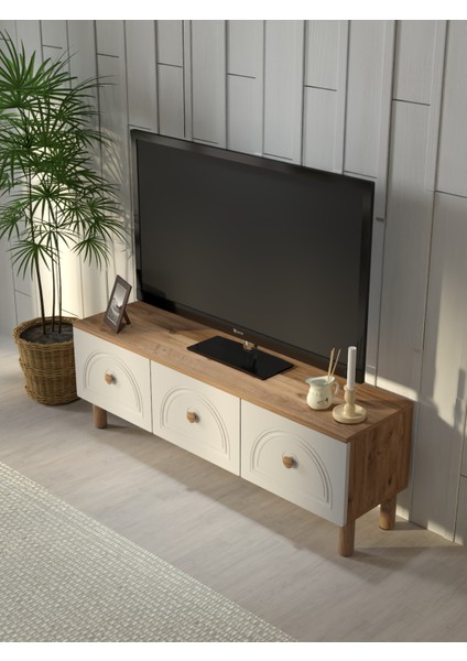 Bohem 135 cm 3 Kapaklı Tv Ünitesi Mdf Kapak