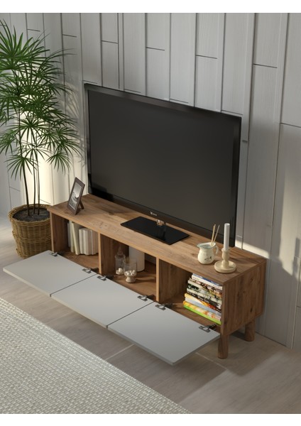 Bohem 135 cm 3 Kapaklı Tv Ünitesi Mdf Kapak