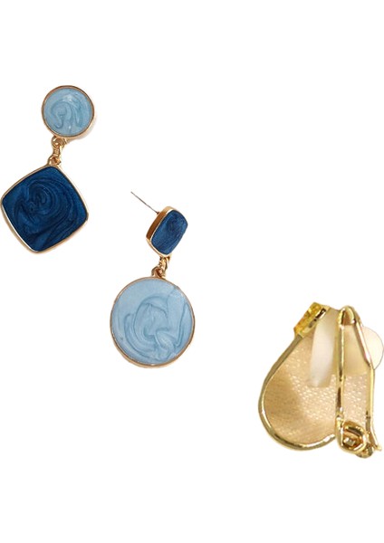 Hengshan Kore Tarzı Kamelya Tarzı Delinmemiş Küpe Inci Çiçek Dama Tahtası Elmas Küpe Kadınlar Için (Yurt Dışından)