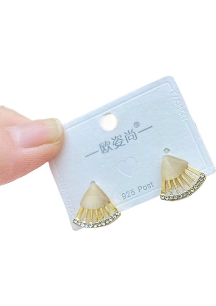 Hengshan Kadınlar Için Yeni Mizaç Moda Geometrik Saplama Küpeler 925 Gümüş Iğne Basit Işık Lüks Küpe (Yurt Dışından)