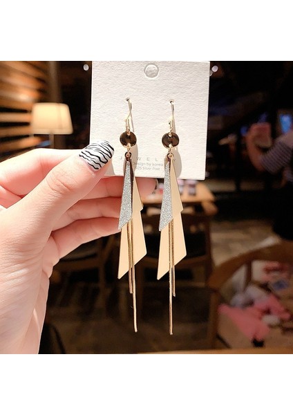 Hengshan Kadınlar Için Moda Mizaç Uzun Püskül Yaz Popüler Küpeler Süper Parlak Üst Düzey Hafif Lüks Küpeler (Yurt Dışından)