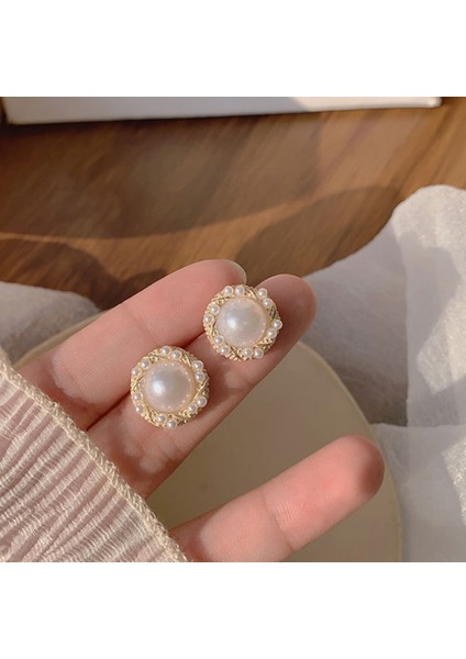 Hengshan Xiaoxiang Inci Küpeler Niş Retro Küpeler S925 Gümüş Iğne Küpeler Üst Seviye Bayan Küpeleri (Yurt Dışından)