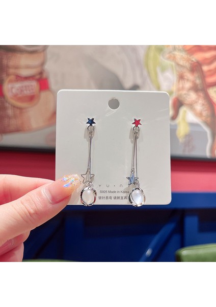 Hengshan Gümüş Iğne Seti Kedi Gözü Küpeler, Üst Düzey, Modaya Uygun ve Çok Yönlü, Hafif Lüks Küpeler, Sade ve Zarif Zirkon Küpeler (Yurt Dışından)