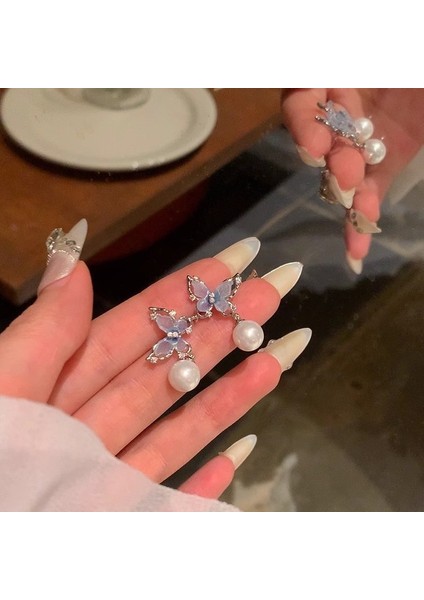 Hengshan S925 Gümüş Iğne Retro Fransız Inci Küpeleri, Üst Düzey, Çok Yönlü, Basit ve Kişiselleştirilmiş Küpeler (Yurt Dışından)