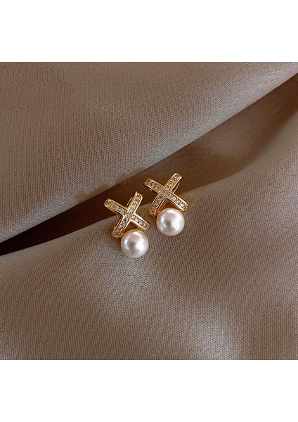 Hengshan Xiaoxiang Inci Küpeler Niş Retro Küpeler S925 Gümüş Iğne Küpeler Üst Seviye Bayan Küpeleri (Yurt Dışından)