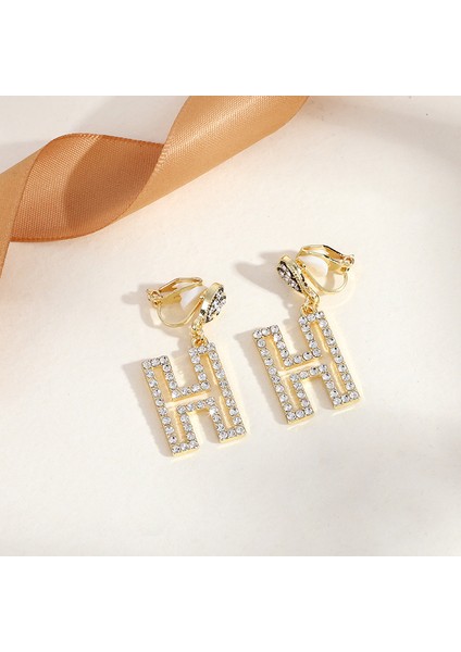 Hengshan Delici Olmadan Üçgen Püskül Kulak Klipsi, Üst Düzey Niş Edebi Retro Bayan Kulak Asılı Hafif Lüks Yüksek Kaliteli Küpeler (Yurt Dışından)