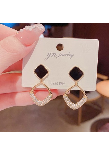 Hengshan Popüler 925 Gümüş Iğne Küpe Klasik Geometrik Uzun Püskül Küpe (Yurt Dışından)