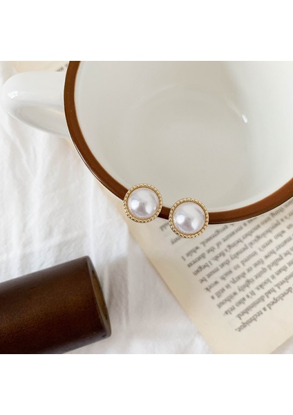 Hengshan Xiaoxiang Inci Küpeler Niş Retro Küpeler S925 Gümüş Iğne Küpeler Üst Seviye Bayan Küpeleri (Yurt Dışından)