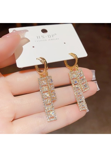 Hengshan Popüler 925 Gümüş Iğne Küpe Klasik Geometrik Uzun Püskül Küpe (Yurt Dışından)