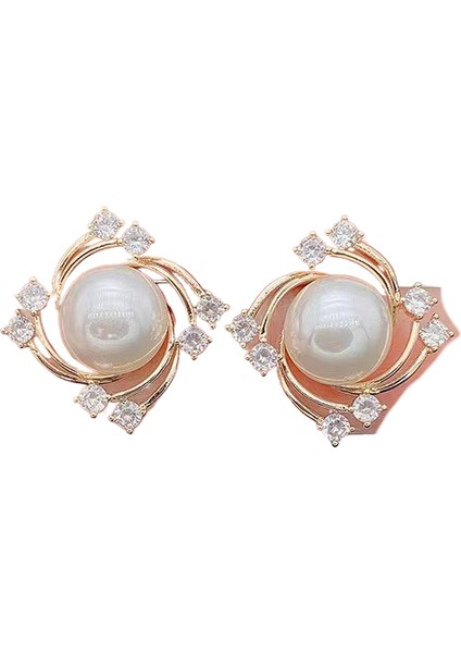 Hengshan Kadınlar Için Yeni Mizaç Moda Geometrik Saplama Küpeler 925 Gümüş Iğne Basit Işık Lüks Küpe (Yurt Dışından)