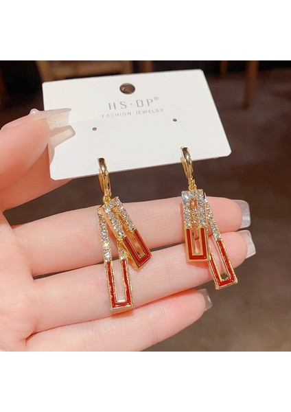 Hengshan Popüler 925 Gümüş Iğne Küpe Klasik Geometrik Uzun Püskül Küpe (Yurt Dışından)