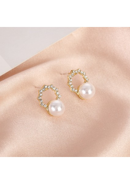 Hengshan Xiaoxiang Inci Küpeler Niş Retro Küpeler S925 Gümüş Iğne Küpeler Üst Seviye Bayan Küpeleri (Yurt Dışından)