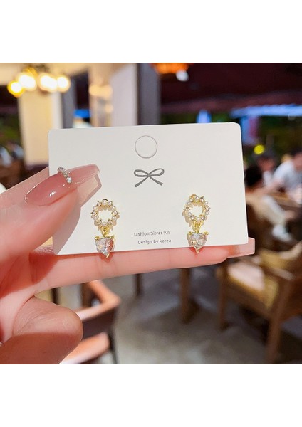 Hengshan 925 Gümüş Iğne Kore Tarzı Moda Inci Küpeler Niş Tasarım Içi Boş Kelebek Tatlı Pembe Çok Yönlü Küpe (Yurt Dışından)