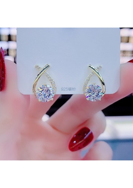 Hengshan Kadınlar Için Yeni Mizaç Moda Geometrik Saplama Küpeler 925 Gümüş Iğne Basit Işık Lüks Küpe (Yurt Dışından) fırsatları