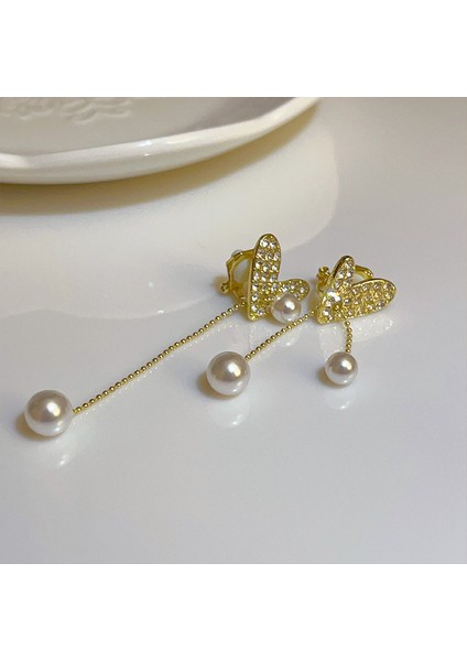 Hengshan Delici Olmadan Üçgen Püskül Kulak Klipsi, Üst Düzey Niş Edebi Retro Bayan Kulak Asılı Hafif Lüks Yüksek Kaliteli Küpeler (Yurt Dışından)