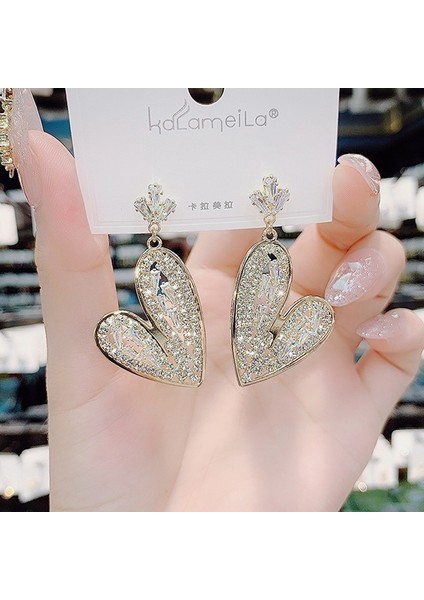 Hengshan Üst Düzey ve Atmosferik Internet Ünlü Mizaç Küpeleri Avrupa ve Amerikan Modası Abartılı Elmas Taklidi Uzun Püskül Küpeler (Yurt Dışından)