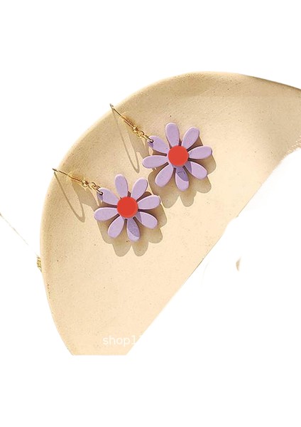 Hengshan Kore Tarzı Kamelya Tarzı Delinmemiş Küpe Inci Çiçek Dama Tahtası Elmas Küpe Kadınlar Için (Yurt Dışından)