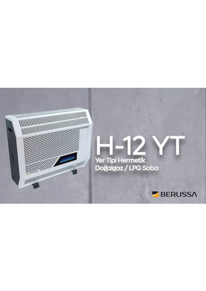 H12-YT 10 Kw Yer Tipi Hermetik Doğalgaz Sobası modelleri