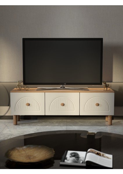 Bohem 135 cm 3 Kapaklı Tv Ünitesi Mdf Kapak