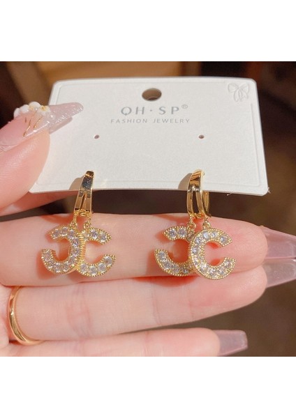 Hengshan Popüler 925 Gümüş Iğne Küpe Klasik Geometrik Uzun Püskül Küpe (Yurt Dışından)