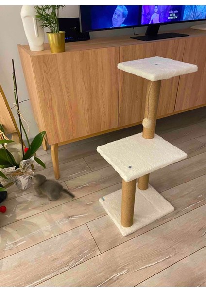 İki Katlı Kedi Tırmalaması Büyük Tırmalama Tahtası Ekru modelleri